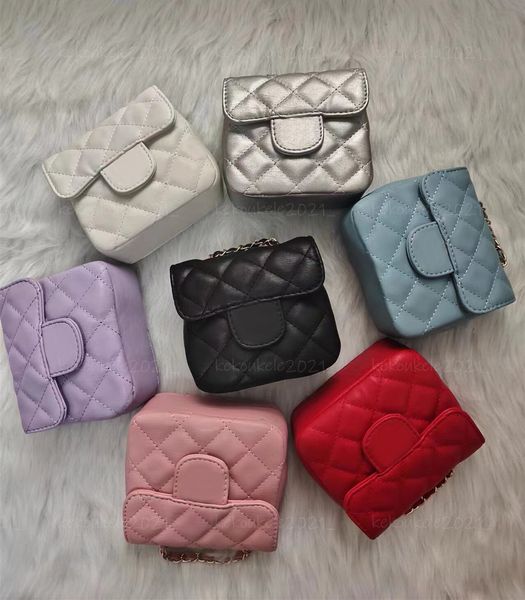 Kids Mini Sacs Designer Luxury Bag de luxe avec chaîne PU Leather Toddler Princess Baby Girls Pink Handbag Petite fille Migne Coin Purse