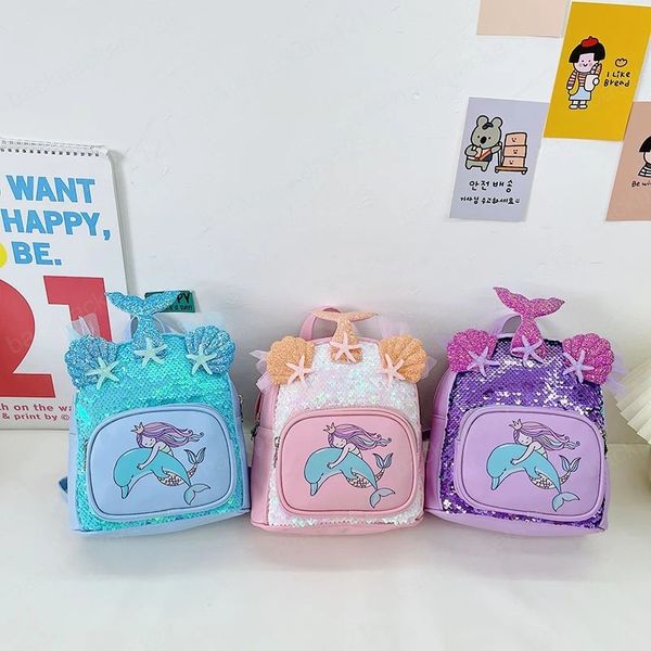Mini sac à main pour enfants, joli sac d'école pour bébé fille de la maternelle, sac à dos d'école à paillettes brillantes