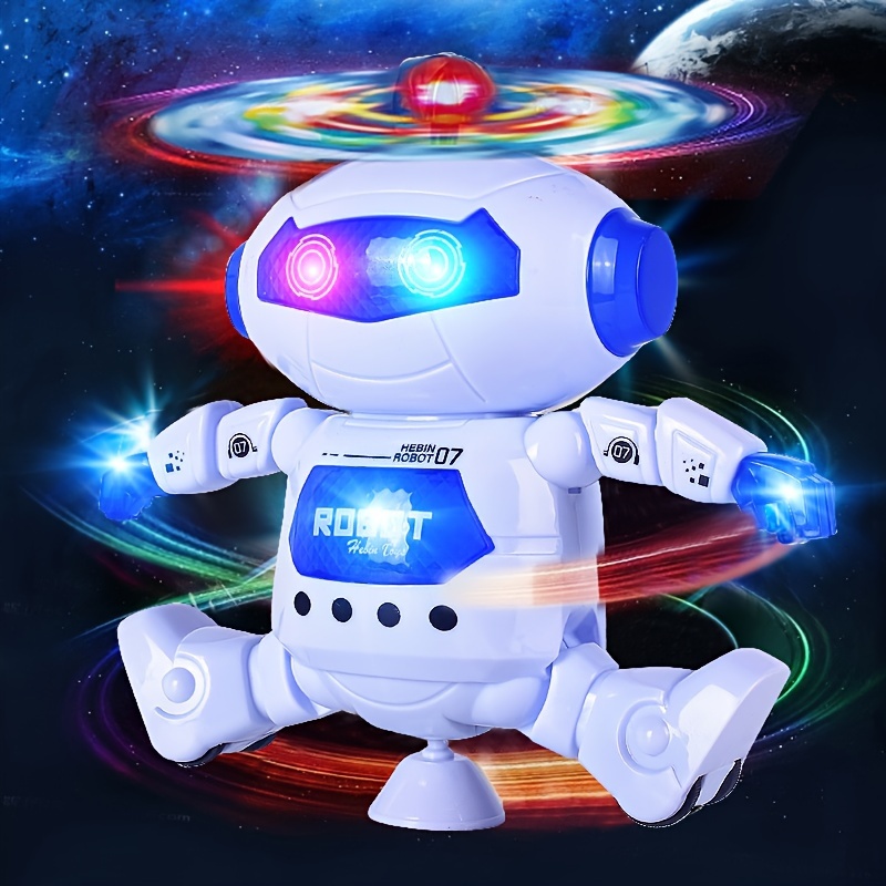 Kids Music Robot Toys Rotating Dance With LED Light Electronic Walking Interactive Toys for Boys Girls Baby Birthday Xmas Gift