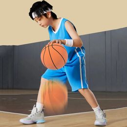 Ballon de basket-Ball pour enfants, dribble muet, haute résilience, rebondissant, léger, No7, pour diverses activités intérieures, 231229