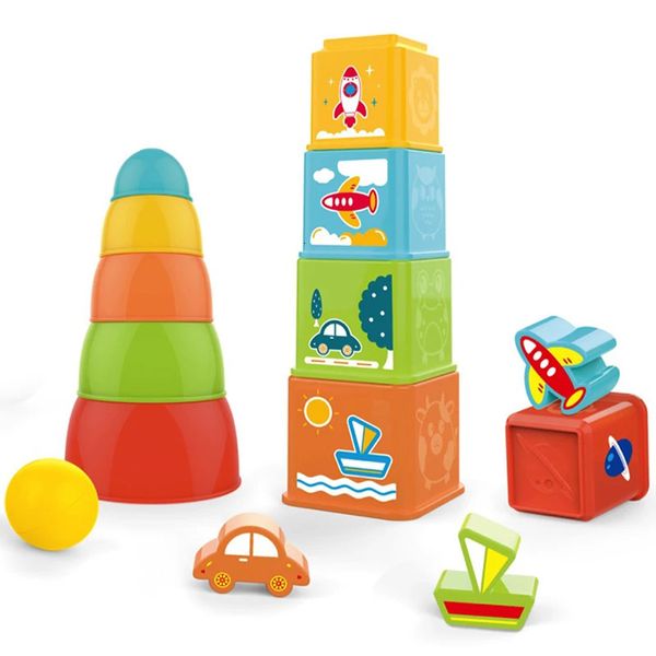 Kids Nesting Empileing tasse Tower Touet Shape Tri Stack Up Game Fine Motor Training Montessori Sensory Education Toy pour tout-petit 240422