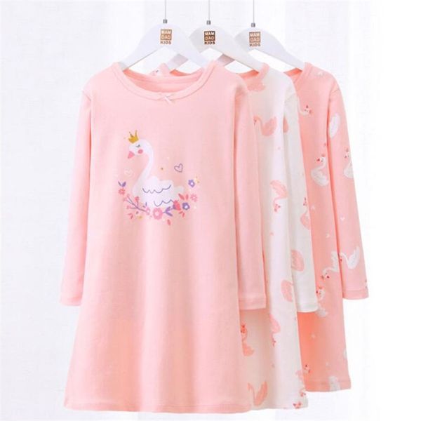 Enfants chemise de nuit chemises de nuit ressorts automne fille princesse à manches longues Robe chemise de nuit enfants vêtements de nuit lâche pyjamas 211130