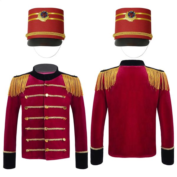 Costume Casse-Noisette pour enfants Halloween Cosplay Tambour Trompette Équipe Garde Royale Performance Uniforme À Manches Longues Gland Veste Top 240202