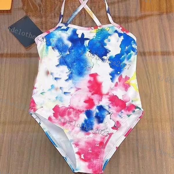 Traje de baño de una pieza para niños Estampado para bebés pequeños Diseñador Natación Traje de baño Ropa Bikini lindo Niños Bañarse Ropa de playa rojo azul