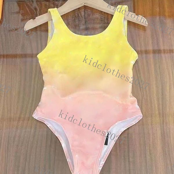 Enfants maillot de bain une pièce imprimer enfant en bas âge bébé filles Designer natation maillots de bain vêtements mignon Bikini enfants bain maillots de bain mode lettre dégradés