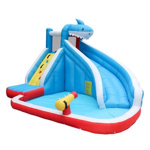 Tobogán acuático inflable para niños con piscina y soplador de aire, casa de juegos para niños, diversión en el patio trasero, juguetes de jardín, regalos para fiestas pequeñas