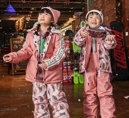 Kids Outdoor Winter Sport Snowboard Jacket Hoodie Snowsuit Men Ski Suit Narciarstwo Kurtki Skiing Wear BI50SJ Jackets8291879