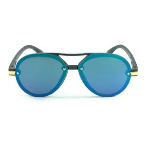 Ovale runde Piloten-Sonnenbrille für Kinder, coole UV400-Brille, einfache, saubere Rahmenabdeckung, übergroße Spiegelgläser, Fixierung durch Niete