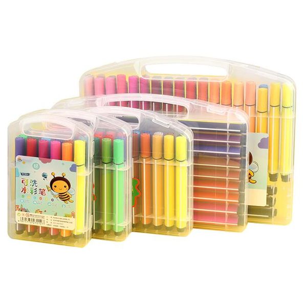 PINDING ENFANT DU 18/12/24/36 COULEURS Aquarement lavable Brosse Brosse Étudiant Marker Art Double Head Sketch Markers Brush Pen Set