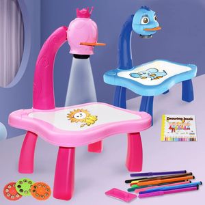 Enfants peinture conseil jouets enfants projecteur LED Art dessin Table bureau Arts jouet début éducatif outil d'apprentissage pour fille 240124