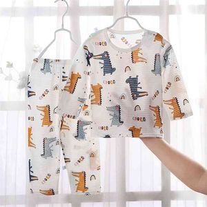 Kids Pyjama Baby Jongens Meisjes Kleding Cartoon Kostuums Volledige Mouw Pijamas Kinderen Nachtkleding Sets Zomer Pyjama 6 7 8 10 y 210915