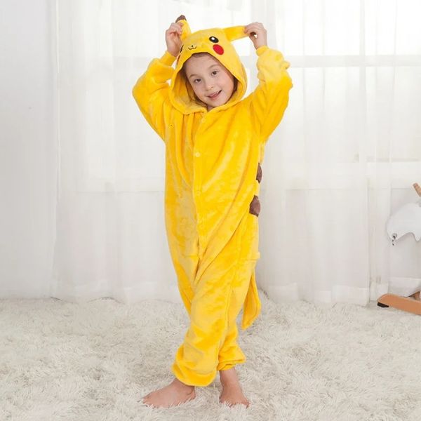 Conjunto de pijamas para niños Ropa de dormir para niños Niños Niñas Pijama de animales Pijama Ropa de dormir de franela Ropa Mono Mono Disfraz de Halloween 240314