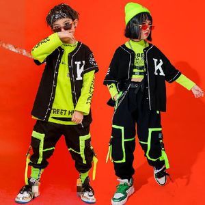 Kids Performance Hip Hop Dancing Tenues Crop Tops Street Wear Pantalons Cargo Filles Boys Jazz Dance Wear Costumes Concert Tenues de concert 240517