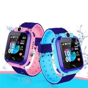 NIÑOS Teléfono Smart Watch Impermeable SOS Anti-perdido LBS Ubicación Tracker SIM Tarjeta Cámara SmartWatch Niños Regalo de cumpleaños LJ201105