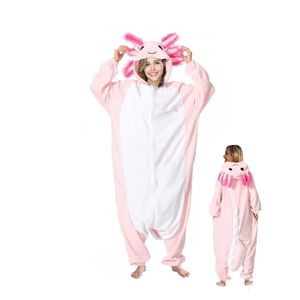 Kinderen roze salamander dieren pyjama vrouwen vis onesie slaapkleding meisje anime verjaardag cadeau cosplay kigurumi kostuum 231225