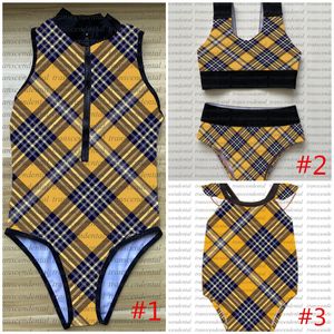 Kids Plaid Bikini's Badpakken Circle Padded Push Up Dames Badmode Outdoor Strand Reizen Vakantie Bandage Badpak Hoge kwaliteit