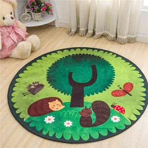 Kinderen Spelen Mat Ronde Olifant Seagull Deer Print Crawling Deken Baby Game Pad Baby Gym Activiteit Kamer Decor Speel Rug Tapijt 210402