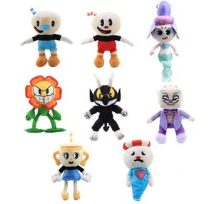 Kids en peluche jeu jeu cuphead mugman ms chalice ghost king dés de Cagney Carnantion 13styles Dolls Toys for Boys Girls Gift Toy334K3983972