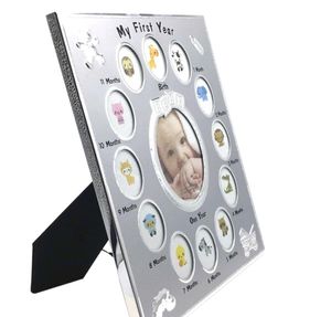 Kids PO Frame My première année Baby Gift Kids Birthday Gift Home Family Decoration Ornements 12 mois Frame photo combinaison1437261