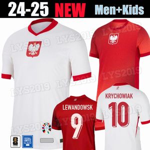 Kinderen Polen voetbaltruien Lewandowski Home weg 2024 Euro Cup Polska Nationaal Team Milik Piszczek Piatek Grosicki Krychowiak Zielinski voetbalshirt Kit Men