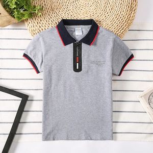 Camisetas para niños Polos para niños Camisetas de manga corta Camiseta de algodón Baby Boy Polos Collar Collar Collar Copia de 2-8 años Ropa de niñas 240326