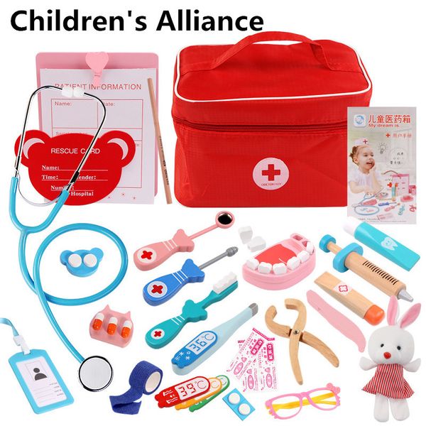 Enfants Pretend Play Doctor Set Kit Jeu de rôle Classic Toys Simulation pour enfants filles classi intéressants jouets à thème médical 210312