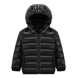 Kids Puffer Duck Down Down Winter Jackets For Boys Ultra Light Draagbare Hooded Girls Down Coat Overalls For Children Baby Down Jacket
