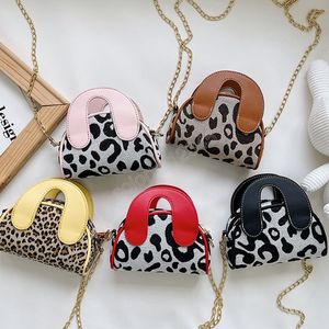 Monederos y bolsos para niños, Mini bandolera con estampado de leopardo, monedero pequeño para niña pequeña, bolsos de mano para niñas