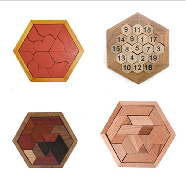 Enfants Puzzles Jouets En Bois Tangram Jigsaw Board Forme Géométrique Formation Cerveau IQ Jeux Puzzle Jouets Éducatifs pour Enfants Cadeau