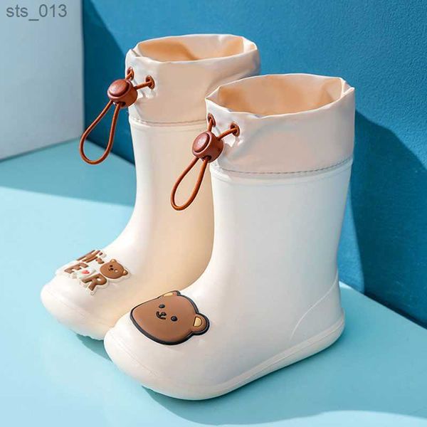 Enfants Bottes De Pluie Filles Garçons Bottes De Pluie PVC Étanche Mi-mollet Chaussures D'eau En Caoutchouc Souple Anti-Glissant Enfants Toddler Chaussures De Pluie L230518