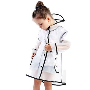 Kids Raincoat Waterproof Rain Poncho Clear Transparent Children kindergarten school Student Rainsuit Protective Poncho Covers 210320