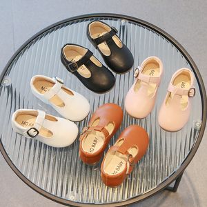 Chaussures rétro en cuir PU pour filles, chaussures de princesse à bout rond, plates, Mary Jane, taille 21-30, automne