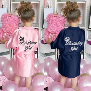 Bata para niños de satén, batas de baño tipo Kimono de verano para dama de honor, vestido de cumpleaños para niña, albornoz de seda para niñas, camisón # Y20