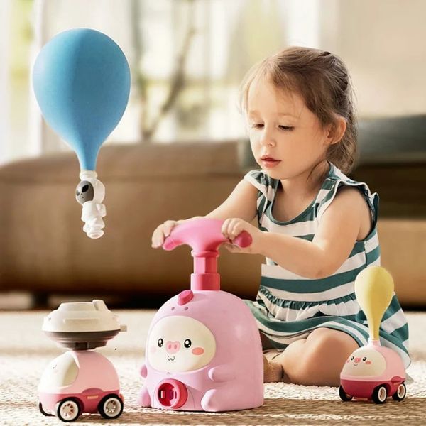 Kids Rocket Balloon Toffoff Toys Educational Inertial Air Power Balloon Car Tower Science Toys for Children Year Gift 240520