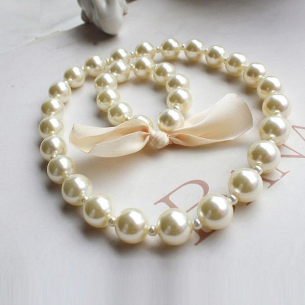 Enfants romantique perle ensemble de bijoux pour enfants simulé perle collier Bracelet petites filles jouet fête d'anniversaire cadeaux