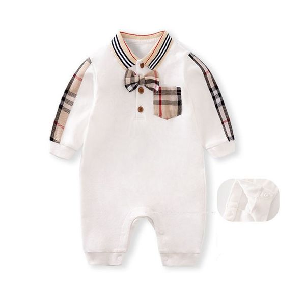 Enfants barboteuse infantile barboteuse vêtements bébé barboteuses vêtements de créateur coton cravate combinaisons ensembles