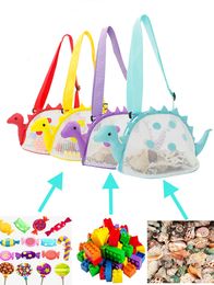 Kids Sand Away Beach Bags Dinosaurus Shell Speelgoed Verzamelen Opbergtas Outdoor Mesh Tote Draagbare Organisator Spatten Zand Pouch B7956