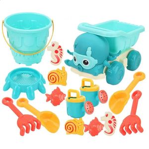 Juguetes de arena para niños Summer Octopus Car playa Moldes de juguete de arena Cubo de pala Setbeach Toys Sandbox Toys Kids Outdoor Play240327