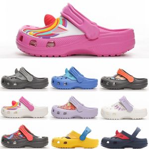 Sandalias para niños Zuecos Flip Flop Zapatillas Niños Pequeños Agujero Zapatilla Playa Caramelo Rosa Clásico Negro Niños Niñas Zapatos Blanco Verano Jóvenes Niños Diapositivas Lig a8fv #