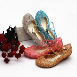 Kids Sandals Girls Gladiator Chaussures Summer Bling Beach Children's Crystal Jelly Sandale Youth Toddler Foothold Pink Blanc Black Non-Bran Princess S P2SE #
