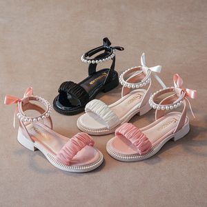 Kindersandalen Meisjes Gladiatorschoenen Zomer Parel Kinderprinses Sandaal Jeugd Peuter Steunpunt Roze Wit Zwart 26-35 r50r #