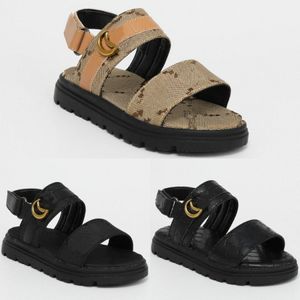 Kids Sandals Toddler Designer Boys Filles Chaussures Loafer Casual Summer Beach Sandale Brand de luxe Glissages Enfants pour les jeunes Flip Flops Slippers Black Brown Si R4iu #