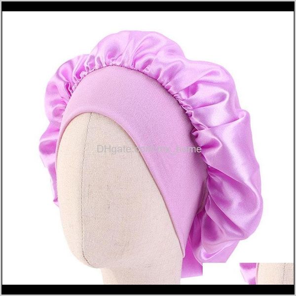 Bonnet en Satin pour enfants, couleur unie, Turban, chapeau de bain pour filles, large bande élastique, bonnets de nuit, Lmspz, chapeaux Qprou