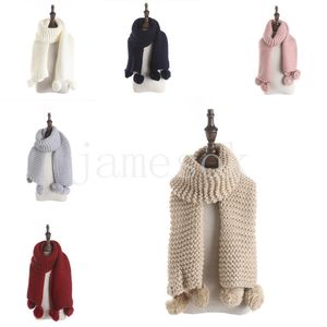 Écharpe pour enfants Couleur solide acrylique tricoté des enfants écharpe pour l'hiver DF330
