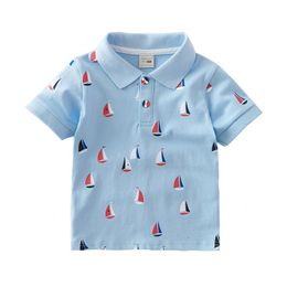 Enfants Chemises 1-6T Haute Qualité D'été Coton Bébé Polo Chemises Bateau De Bande Dessinée Enfants À Manches Courtes Bebe Garçons Tops Tout-Petits Vêtements 230620