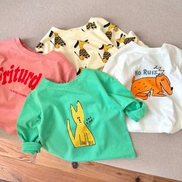 Kids Shirts 2023 Leer Lange Mouw Tops For Boys Cartoon Girls T Shirts Summer Children Outfits Baby Tees Toddler Outerwear 230322