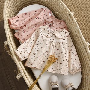 Chemises pour enfants Chemise florale pour bébés filles pour 0-2 ans Printemps Automne Bébé Fille Blouse À Manches Longues Chemise Enfants Filles Vêtements De Bébé 230323