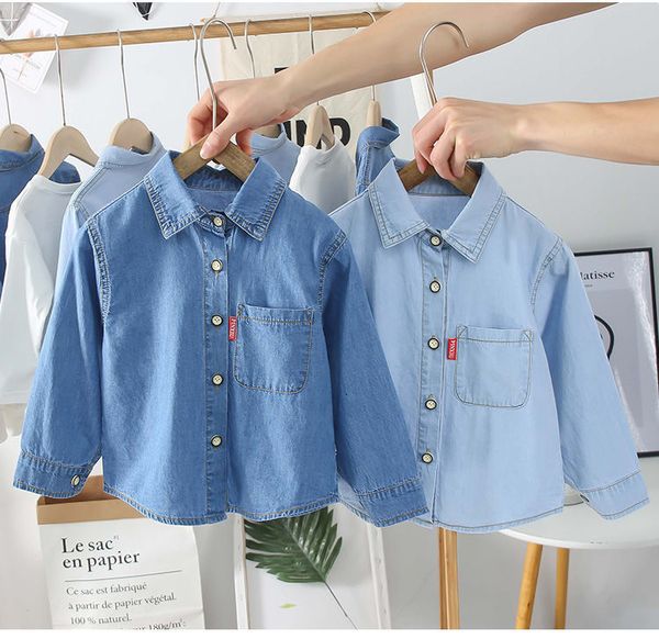 Enfants Chemises bébé enfants Garçons coton été denim manteaux enfants printemps automne hauts vêtements bébé garçons vêtements résistant au soleil chemises bébé P4853 230323