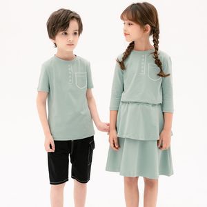 Camisas para niños bebés niños niñas verano algodón casual bolsillo estampado trajes niños moda ropa suave mameluco 230322