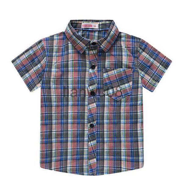 Camisas para niños BBD New Children Blusa Camisa Niños Verano Manga corta Plaid Moda Top Niños 2 6 años Ropa Infantes Traje de alta calidad x0728